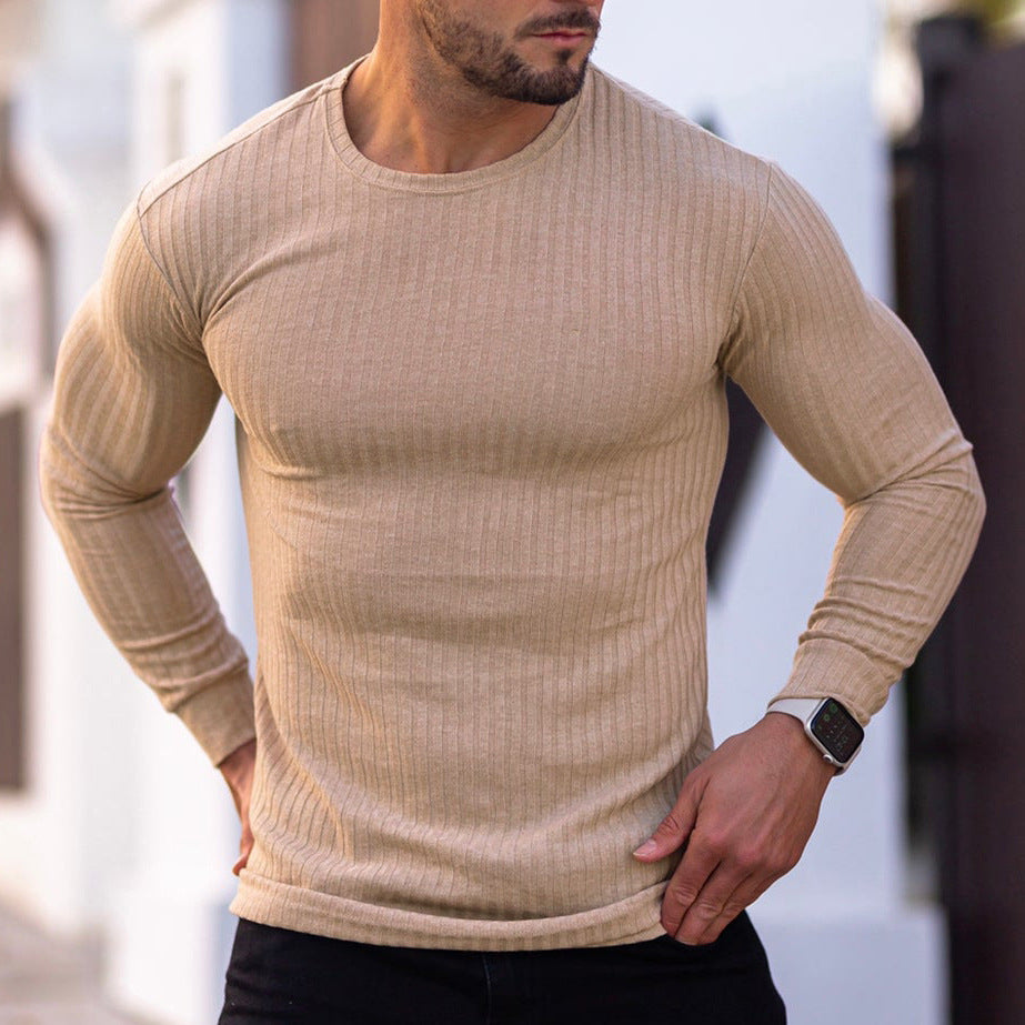 Herren Langarmshirt mit feiner Rippenstruktur Echoarchiv