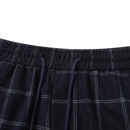 Damen Weite Palazzo-Hose im Karomuster mit elastischem Bund & Kordelzug Echoarchiv