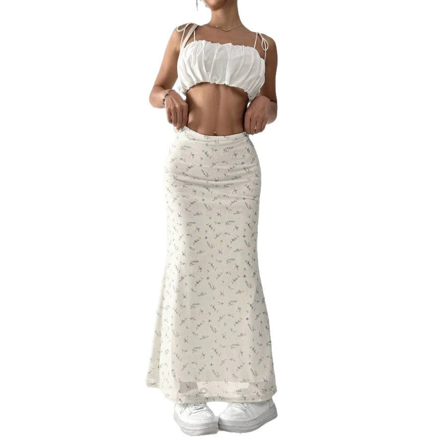Damen Maxirock mit floralem Print und eleganter Transparenz Echo Archiv