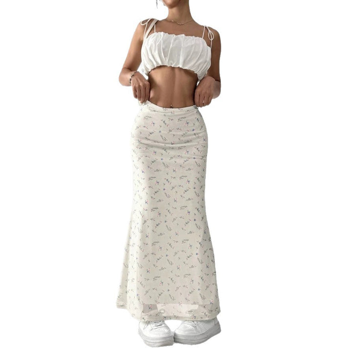 Damen Maxirock mit floralem Print und eleganter Transparenz Echo Archiv