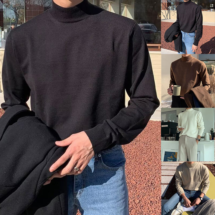 Herren Eleganter Pullover mit Mock-Neck Echoarchiv