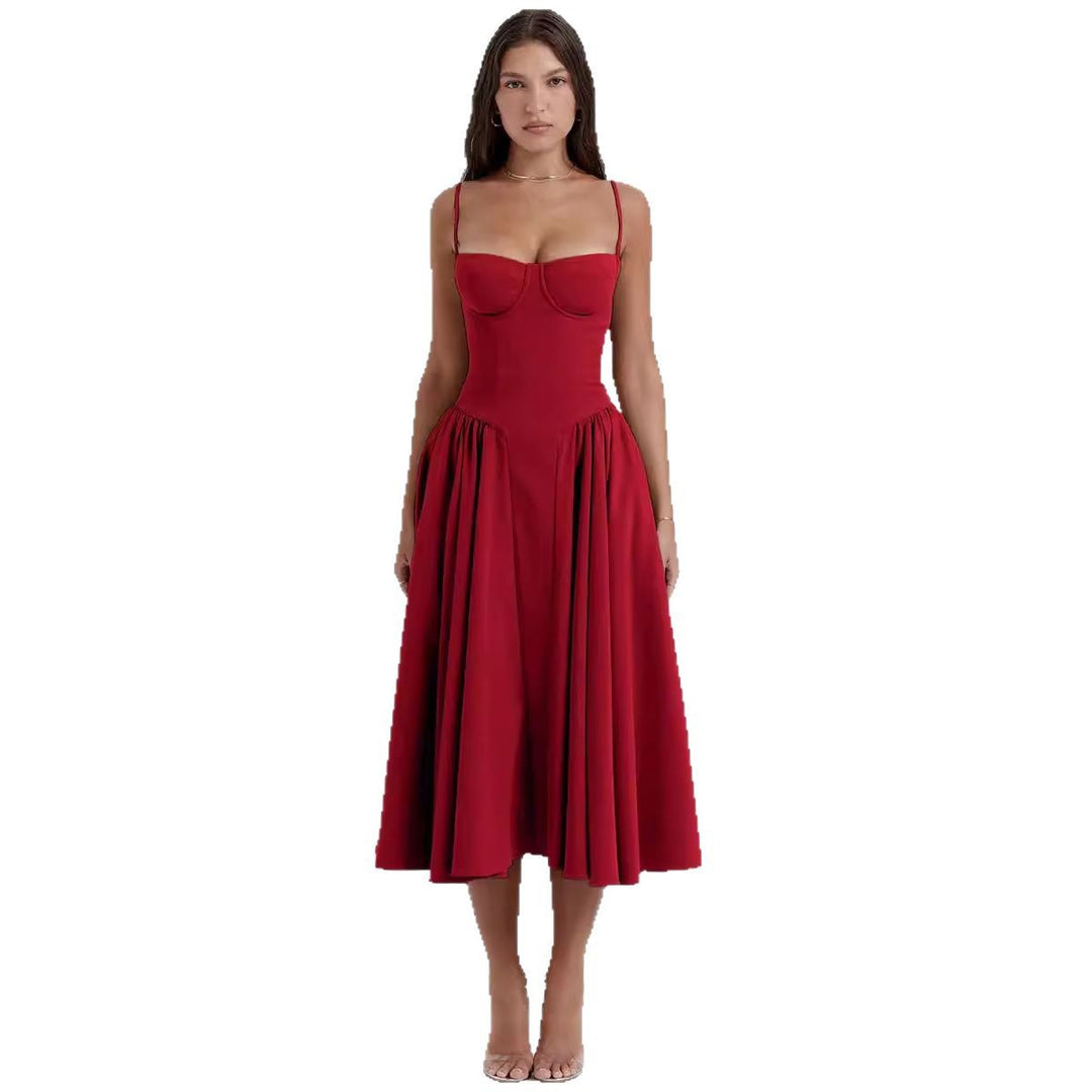 Damen Midi-Kleid mit elegantem Schnitt und komfortablen Trägern Echo Archiv