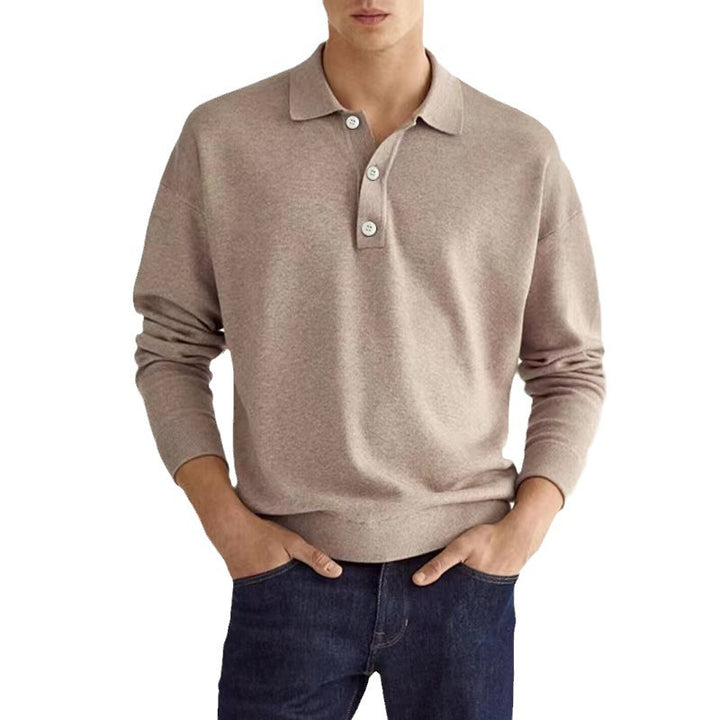 Herren Langarm-Polohemd mit modischer Knopfleiste und hochwertigem Stoff Echoarchiv