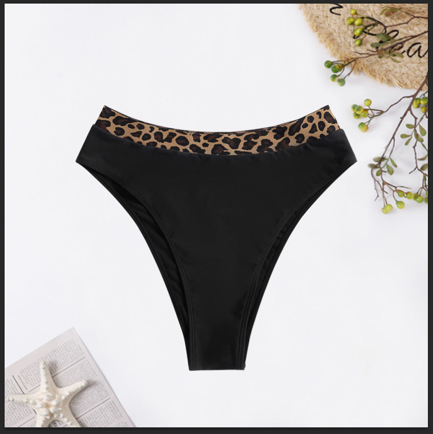 Damen Hochtailliertes Bikini-Unterteil mit modischem Leopardenmuster Echo Archiv