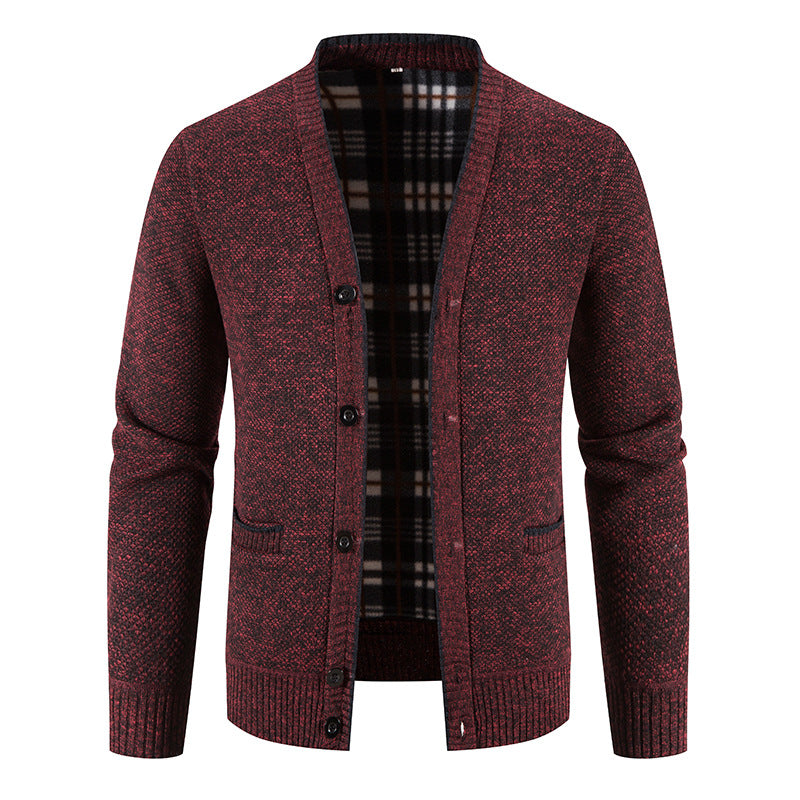 Herren feine Strickjacke mit einzigartigem Rautenmuster Echoarchiv