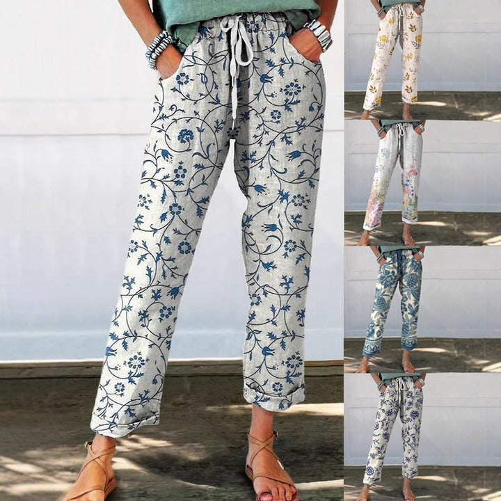 Damen Blütenbedruckte Chinohose Echo Archiv