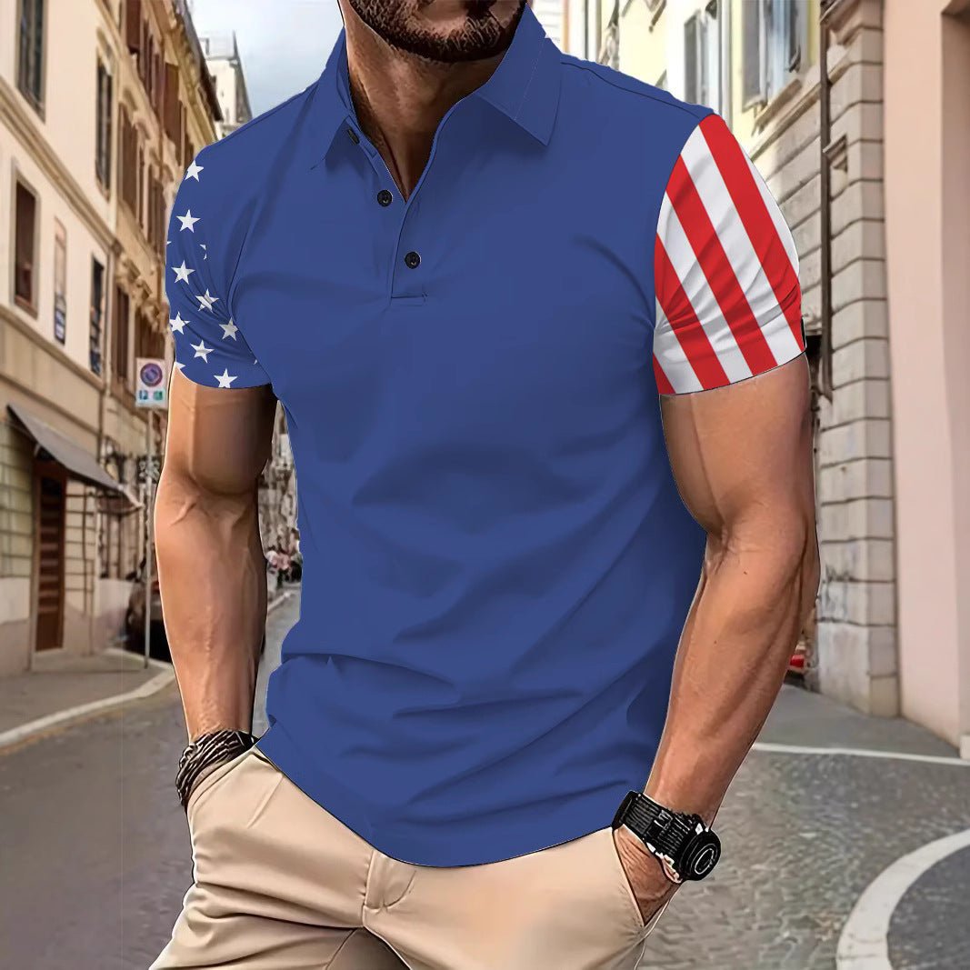 Herren Polohemd mit kreativem Grafikdesign und stilvollen Akzenten Echoarchiv