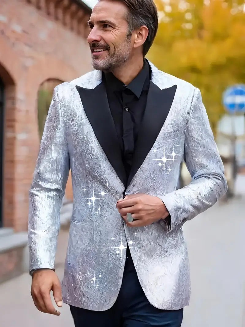 Herren elegantes Pailletten-Sakko im modernen Design Echoarchiv