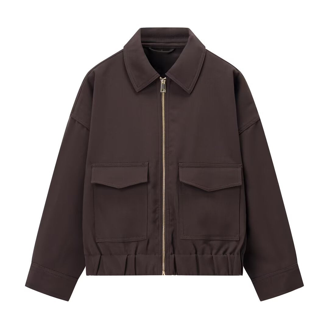 Damen 20+ kaschierende Cropped‑Blousonjacke im Utility‑Look mit aufgesetzten Pattentaschen Echo Archiv