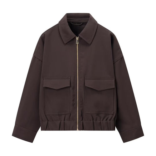 Damen 20+ kaschierende Cropped‑Blousonjacke im Utility‑Look mit aufgesetzten Pattentaschen Echo Archiv