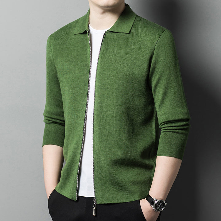 Herren modischer Strickpullover mit durchgehendem Reißverschluss Echoarchiv