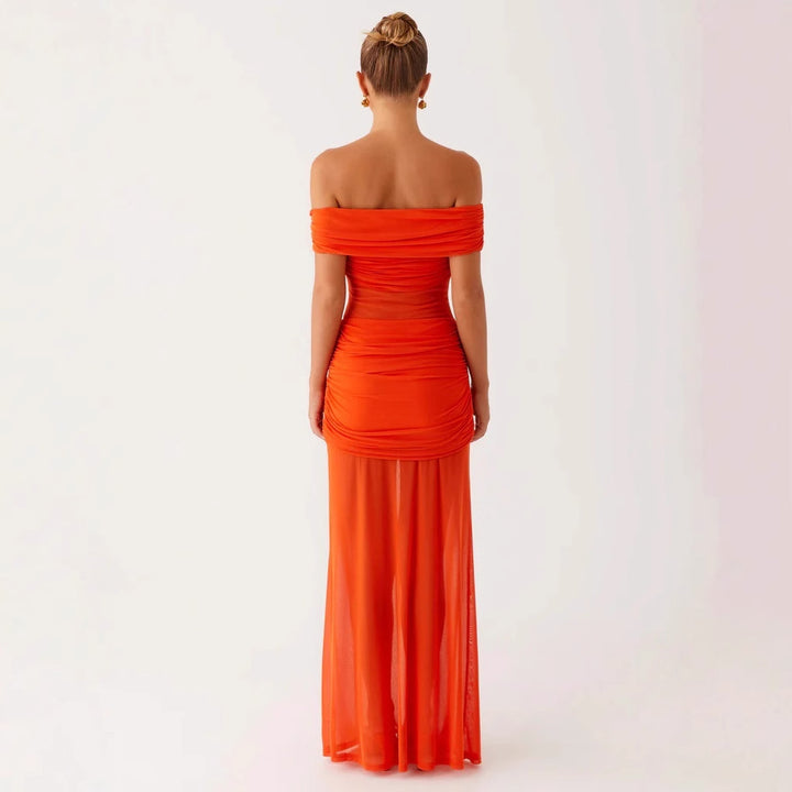 Damen Off-Shoulder Maxikleid mit raffinierten Drapierungen Echo Archiv