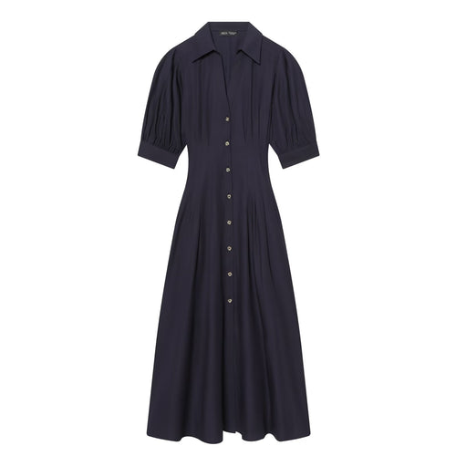Damen Hemdblusenkleid mit taillierter Passform, Puffärmeln und durchgehender Knopfleiste Echo Archiv