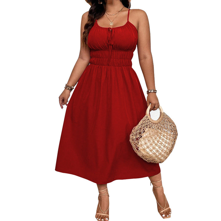 Damen Maxikleid mit verstellbaren Trägern und elastischem Bund Echo Archiv