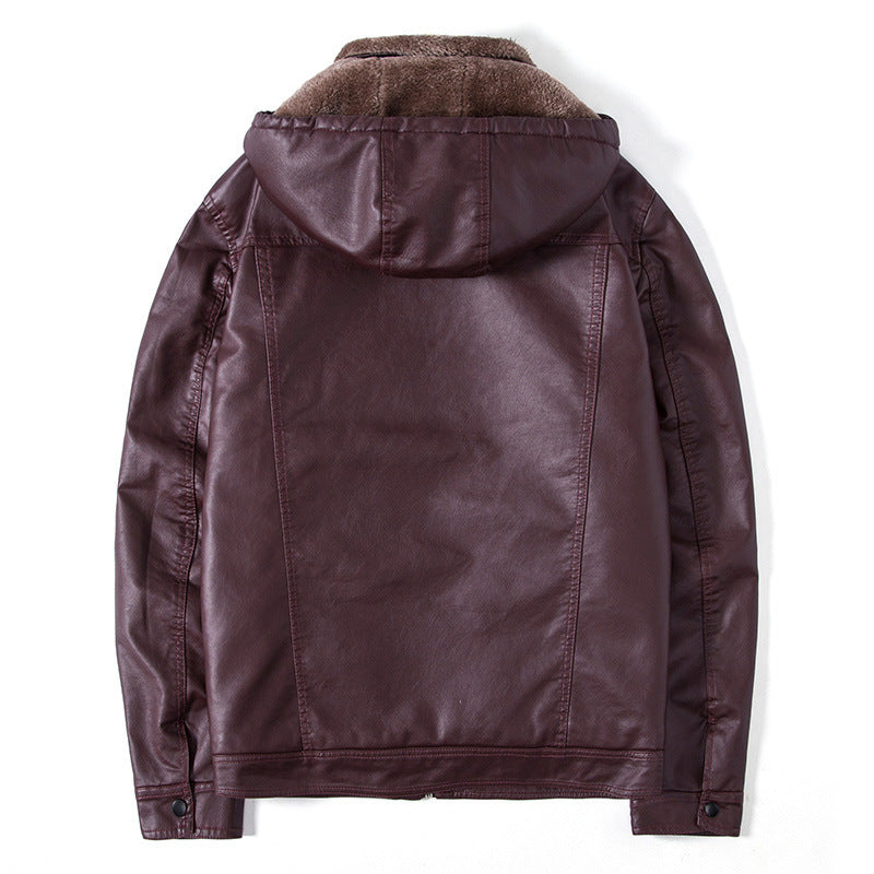 Herren modische Kunstlederjacke mit warmem Innenfutter Echoarchiv