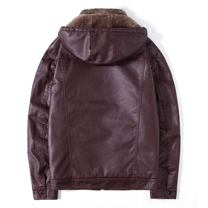 Herren modische Kunstlederjacke mit warmem Innenfutter Echoarchiv