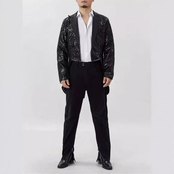 Herren Glamouröser Pailletten-Smoking-Blazer Echoarchiv