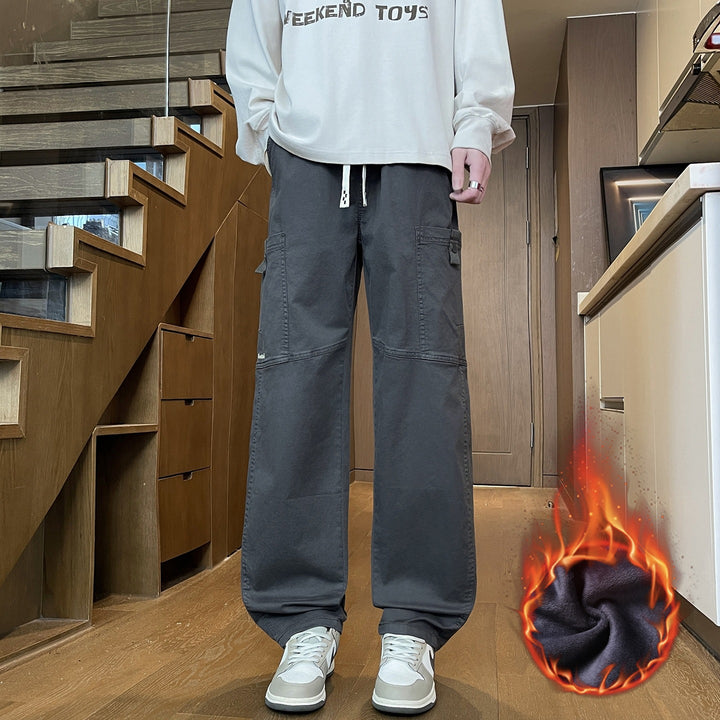 Herren Weite Cargo-Hose mit Thermofutter, Kordelbund & Utility-Taschen Echoarchiv