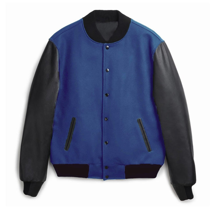 Herren stylische Collegejacke mit Lederärmeln Echoarchiv