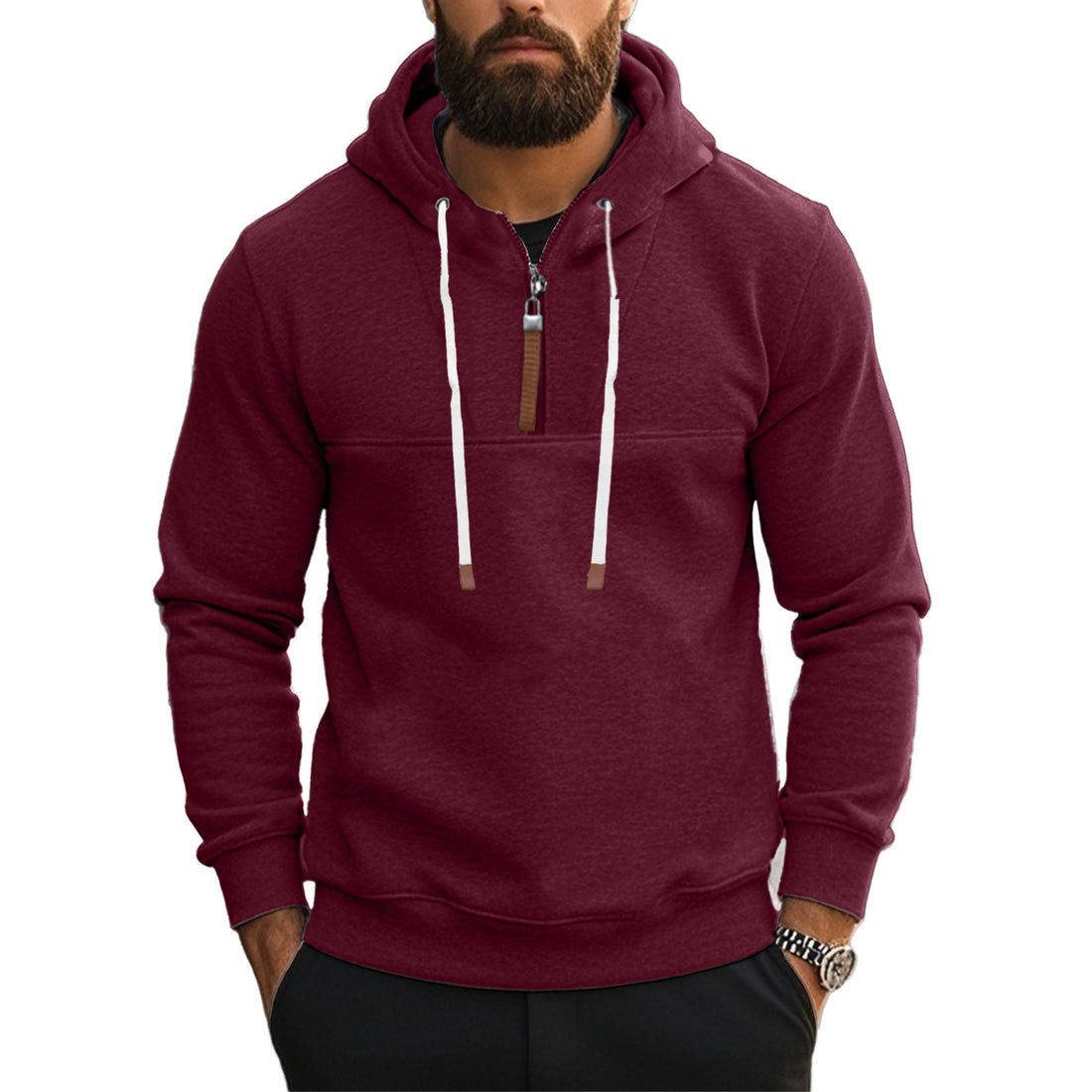 Herren Sweatshirt mit modernem Reißverschlussdesign – Marzano