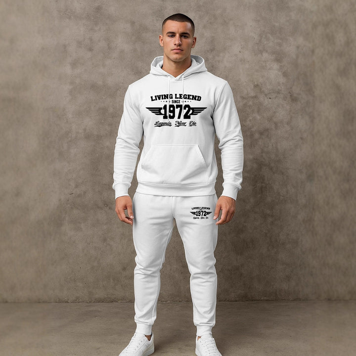 Herren Hoodie und Jogginghose Set mit modernem Druck Echoarchiv