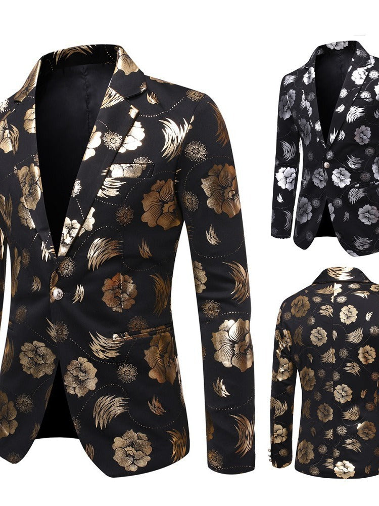 Herren eleganter Blazer mit luxuriösem Blumenmuster Echoarchiv