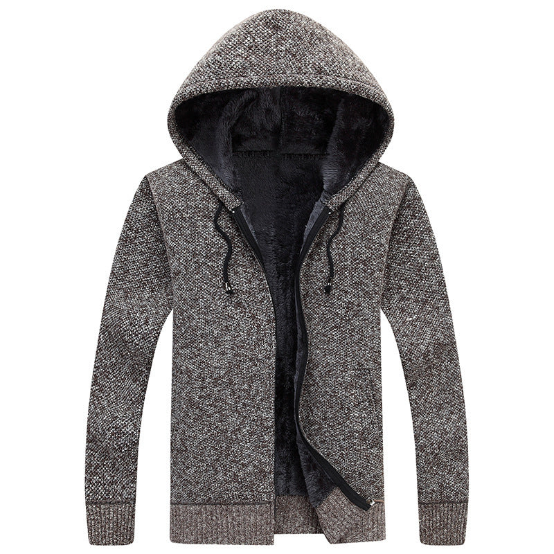 Herren bequeme Fleece-Jacke mit Kapuze und weichem Innenfutter Echoarchiv