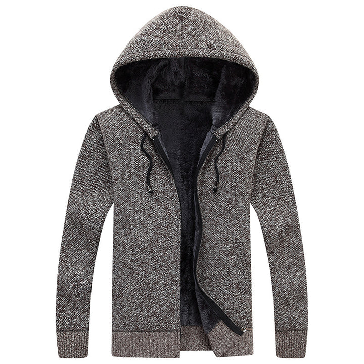 Herren bequeme Fleece-Jacke mit Kapuze und weichem Innenfutter Echoarchiv