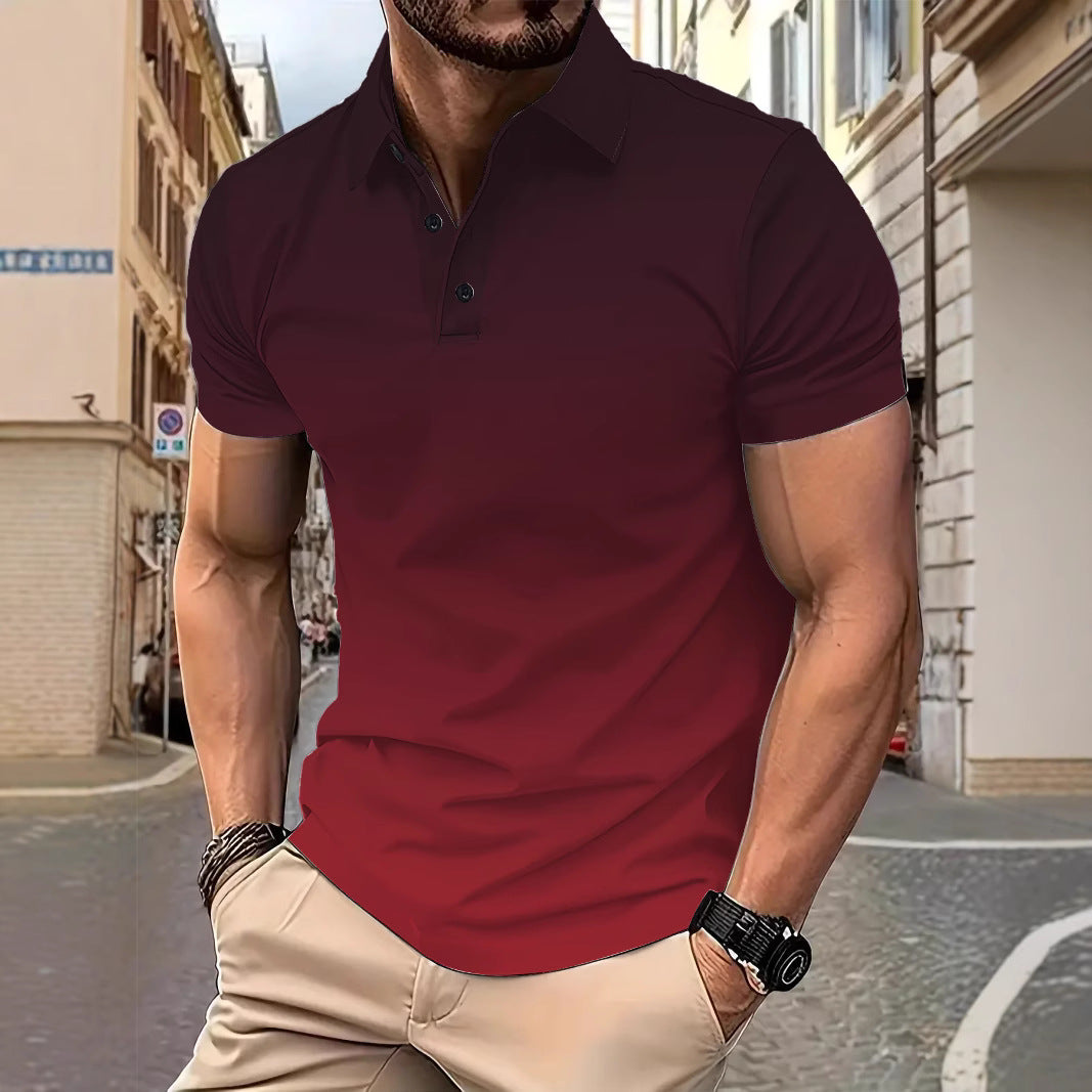 Herren Poloshirt mit stilvollem Farbverlauf und komfortablem Schnitt Echoarchiv