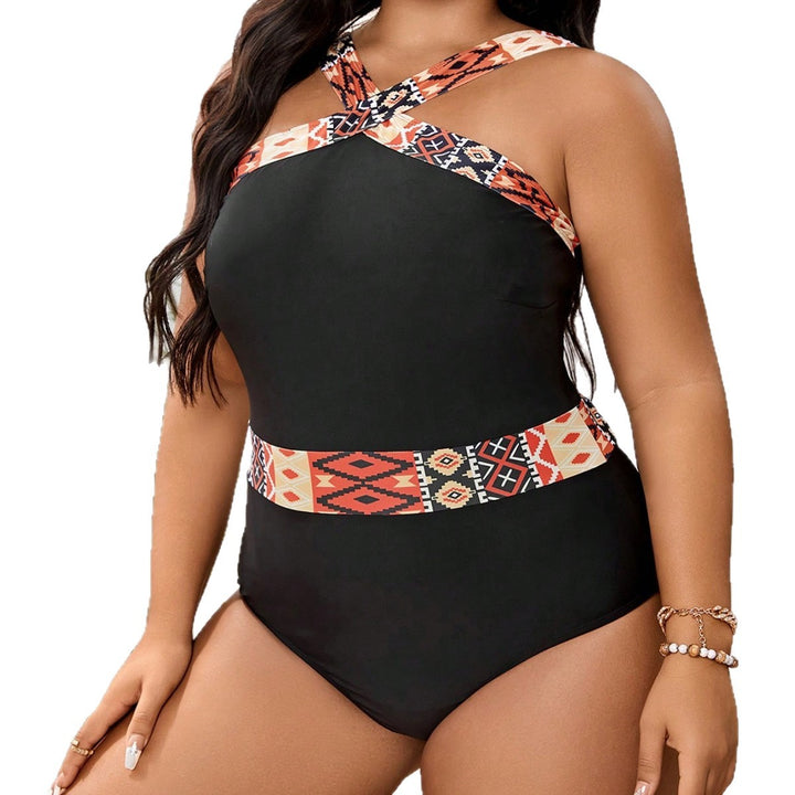 Damen Einteiler Badeanzug mit modischem geo-muster und verstellbarem Halter Echo Archiv