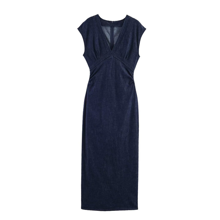 Damen Maxikleid mit V-Ausschnitt und schmaler Silhouette Echo Archiv