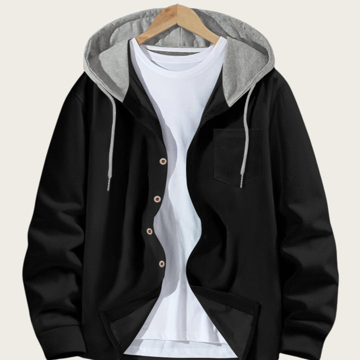 Herren leichte Jacke mit integrierter Kapuze und praktischen Taschen Echoarchiv