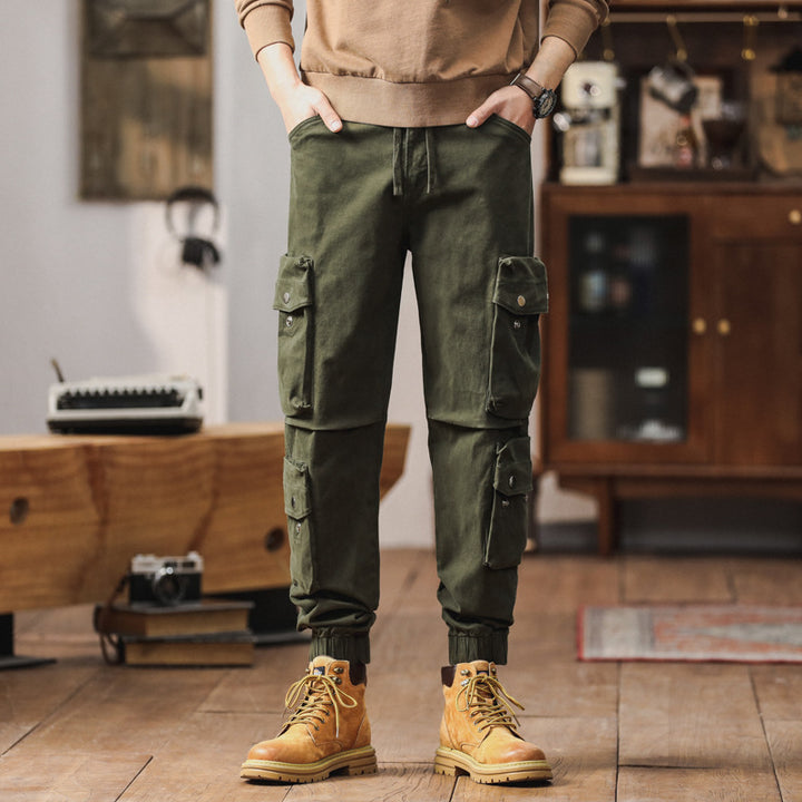 Herren lockere Cargo-Jogginghose mit Multifunktionstaschen, Kordelzug und elastischen Bündchen Echo Archiv
