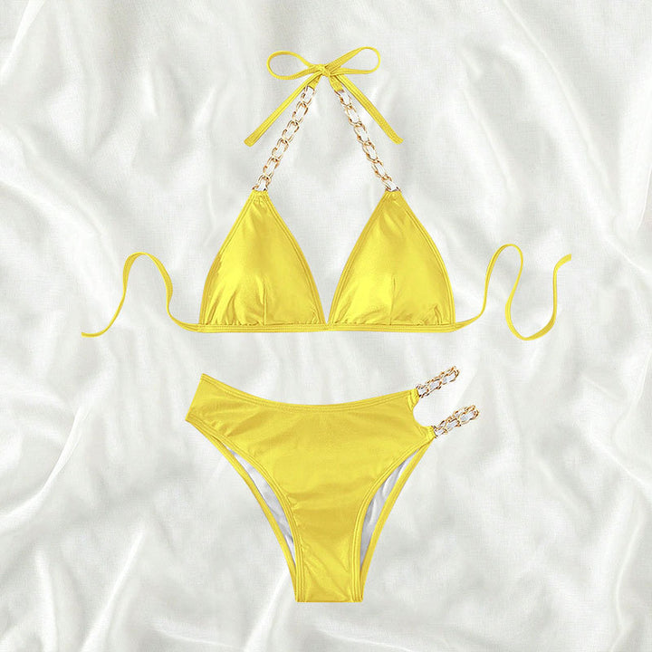Damen Triangel-Bikini mit goldenen Kettendetails Echo Archiv