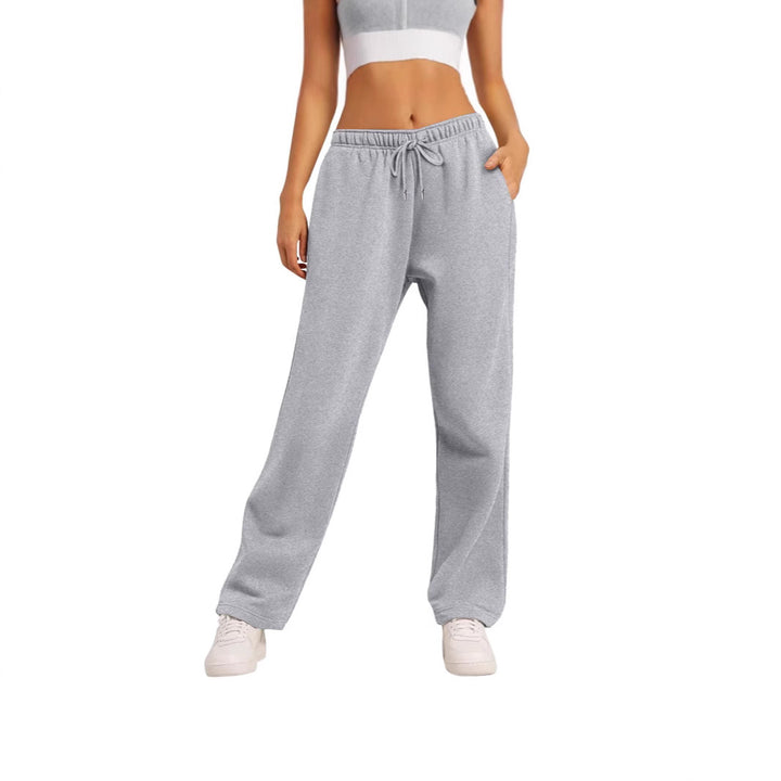 Damen nan weite High‑Waist Loungewear‑Jogginghose mit elastischem Bund Kordelzug und Seitentaschen Echo Archiv