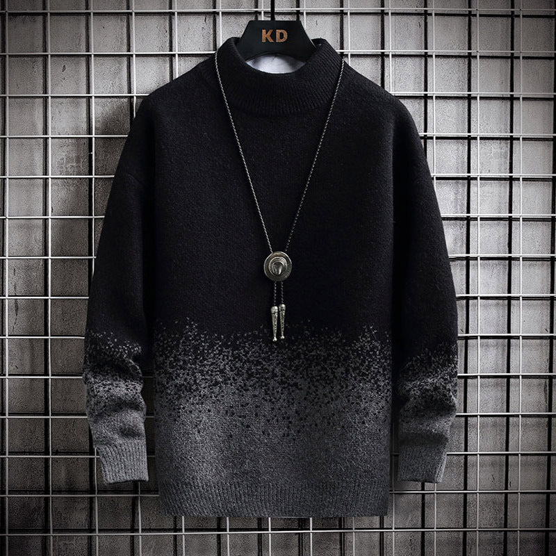 Herren modischer Rollkragenpullover mit stylishen Farbverlauf Echoarchiv