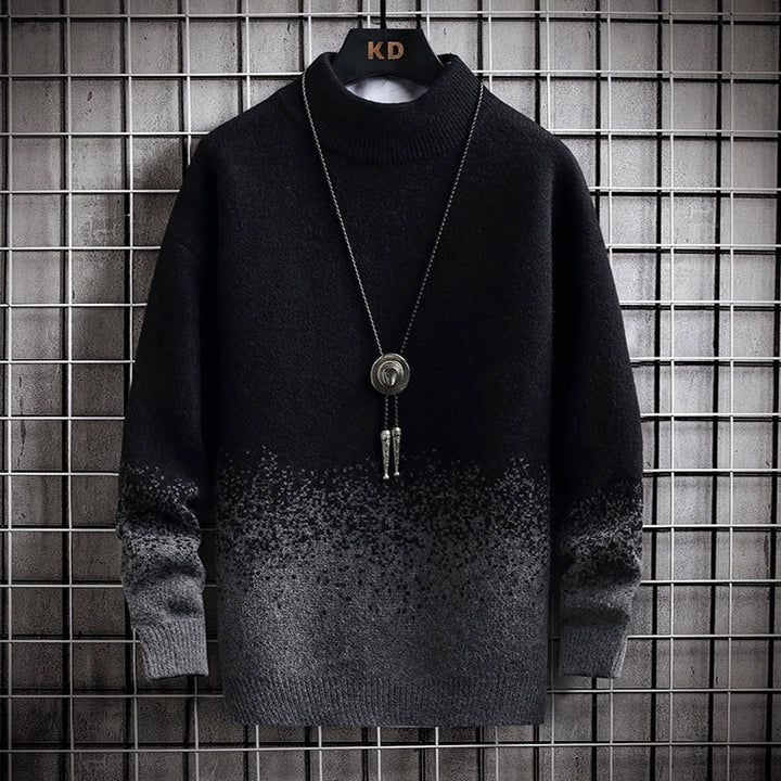 Herren modischer Rollkragenpullover mit stylishen Farbverlauf Echoarchiv