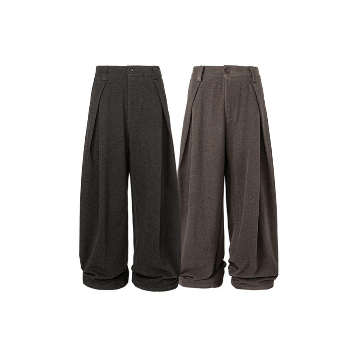 Damen Weite Palazzo-Hose mit hoher Taille, Kellerfalten und umgeschlagenem Saum Echo Archiv