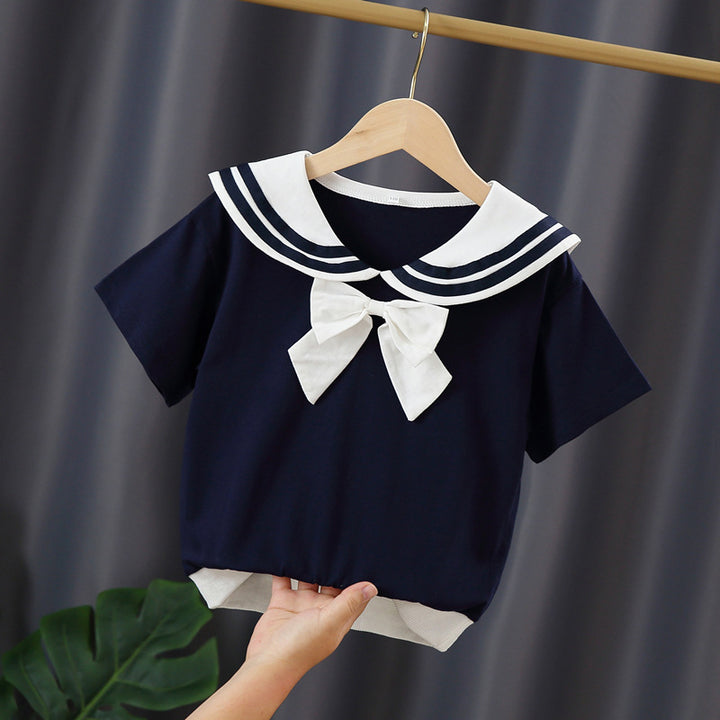 Mädchen Matrosen-T-Shirt mit Schleifendetail Echo Archiv