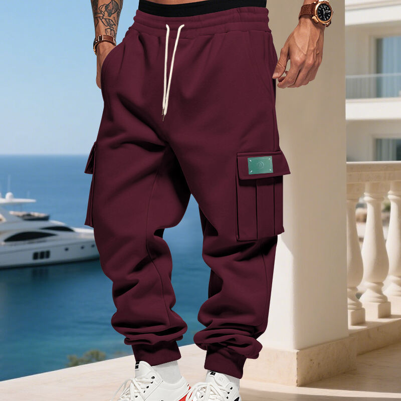 Herren nan Cargo Joggerhose mit elastischem Bund und seitlichen Utility-Taschen Echo Archiv