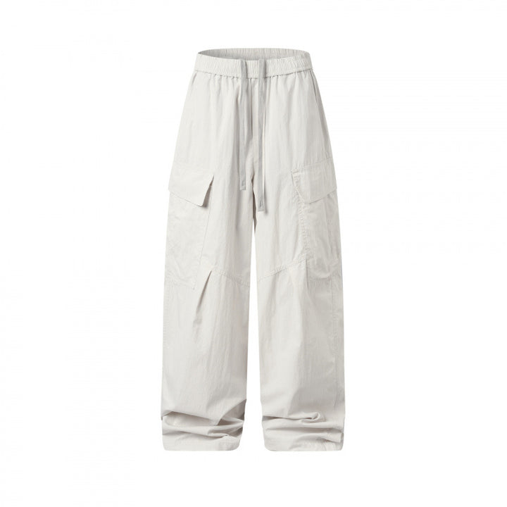 Unisex Weite Cargo-Hose mit elastischem Bund, Tunnelzug und aufgesetzten Klappentaschen Echo Archiv