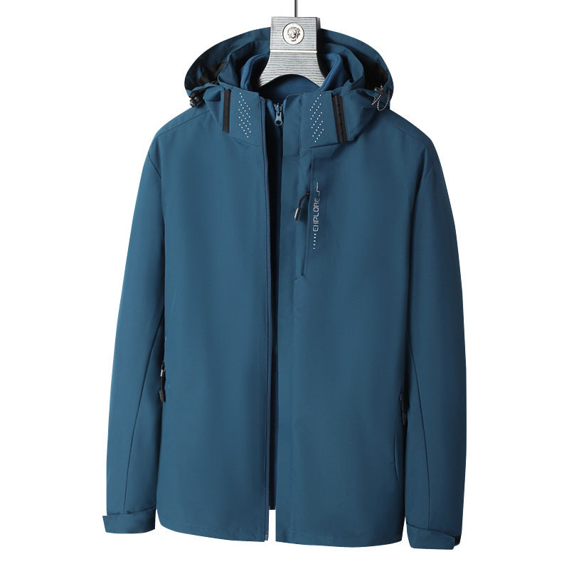 Herren Wind- und wasserabweisende Kapuzenjacke mit ergonomischem Schnitt und verdecktem Reißverschluss Echo Archiv