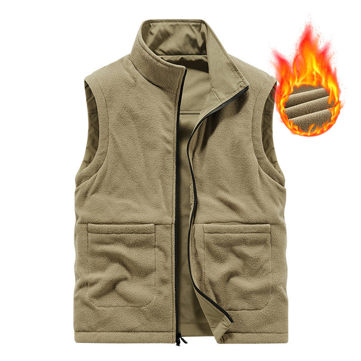 Herren Thermo-Fleeceweste mit weichem Teddyfleece, Stehkragen und Fronttaschen Echoarchiv