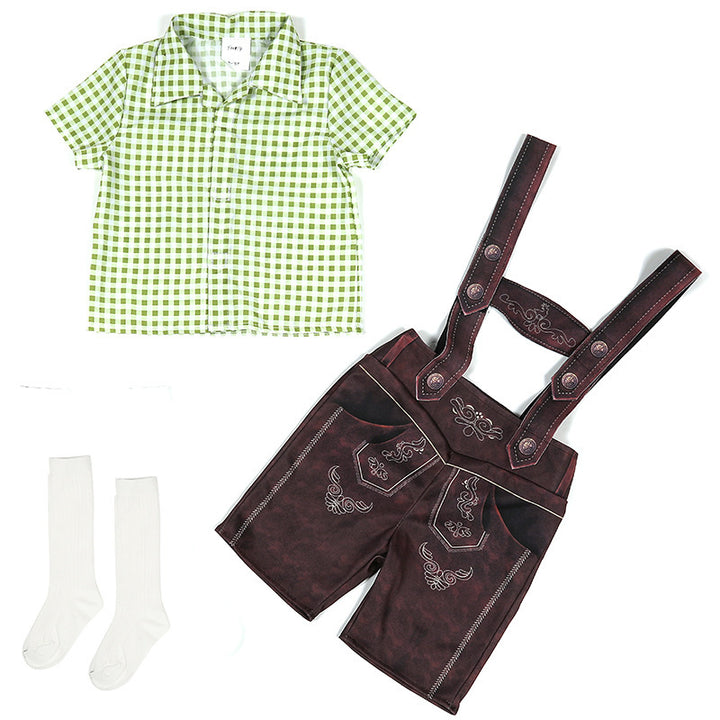 Herren nan kurze Trachtenlederhose mit verstellbaren Trägern und traditioneller Stickerei Echo Archiv