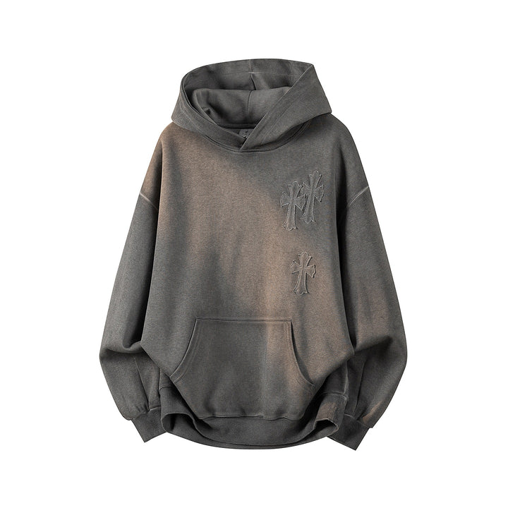Unisex Oversize Kapuzenpullover mit handschriftlichem Grafik-Print, Kängurutasche & geripptem Saum Echoarchiv
