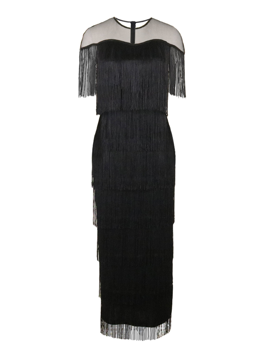 Damen Maxikleid mit Fransen Echo Archiv