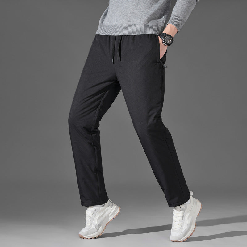 Herren leichte Reise Jogginghose mit elastischem Bund, Kordelzug, versteckten Reißverschlusstaschen und geradem Bein – Sorevano