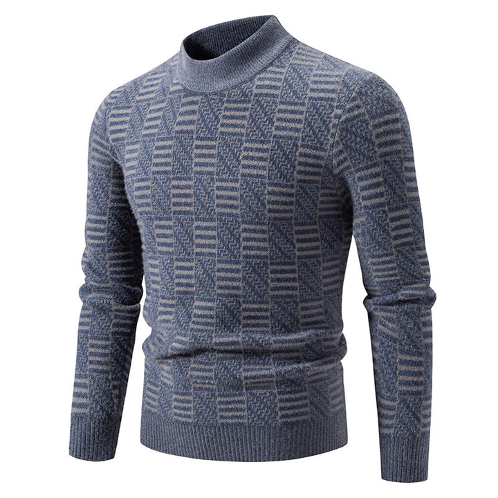 Herren Strickpullover mit strukturiertem Design und hohem Kragen Echoarchiv