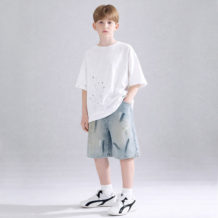 Unisex lockere Denim-Shorts mit einzigartigem Wasch- und Abriebstil Echo Archiv
