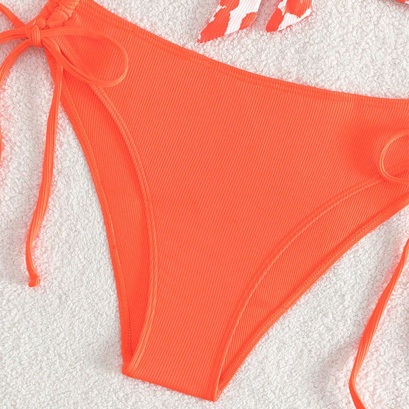 Damen Triangel-Bikini mit modischem Tiermotiv und verstellbaren Schnüren Echo Archiv